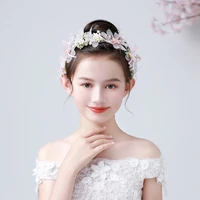 baby girl crown 2022 princess sweet flower beading butterfly patchwork headdress wedding birthday headpiece hair wreath
