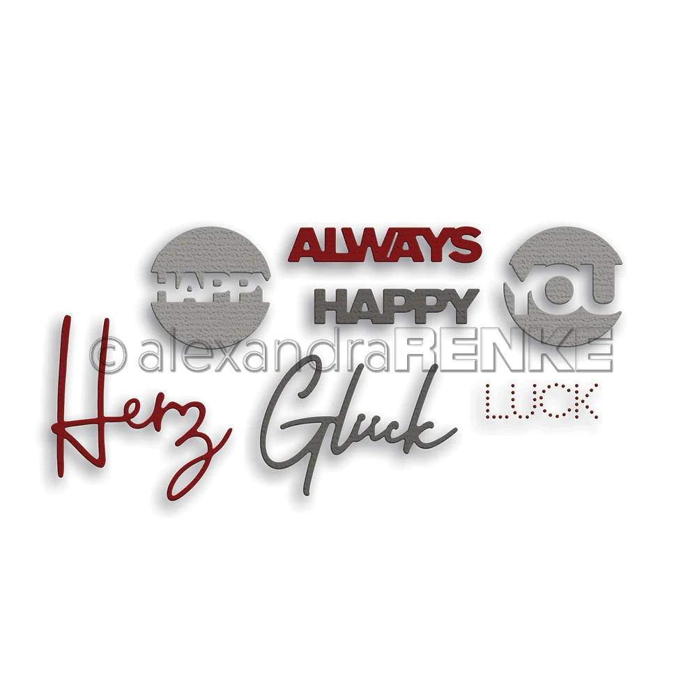 

Металлические штампы-трафареты с надписью «Always Happy LUCK», 6 шт., штампы для высечки «сделай сам», для скрапбукинга, альбома, бумажной карты, тисн...