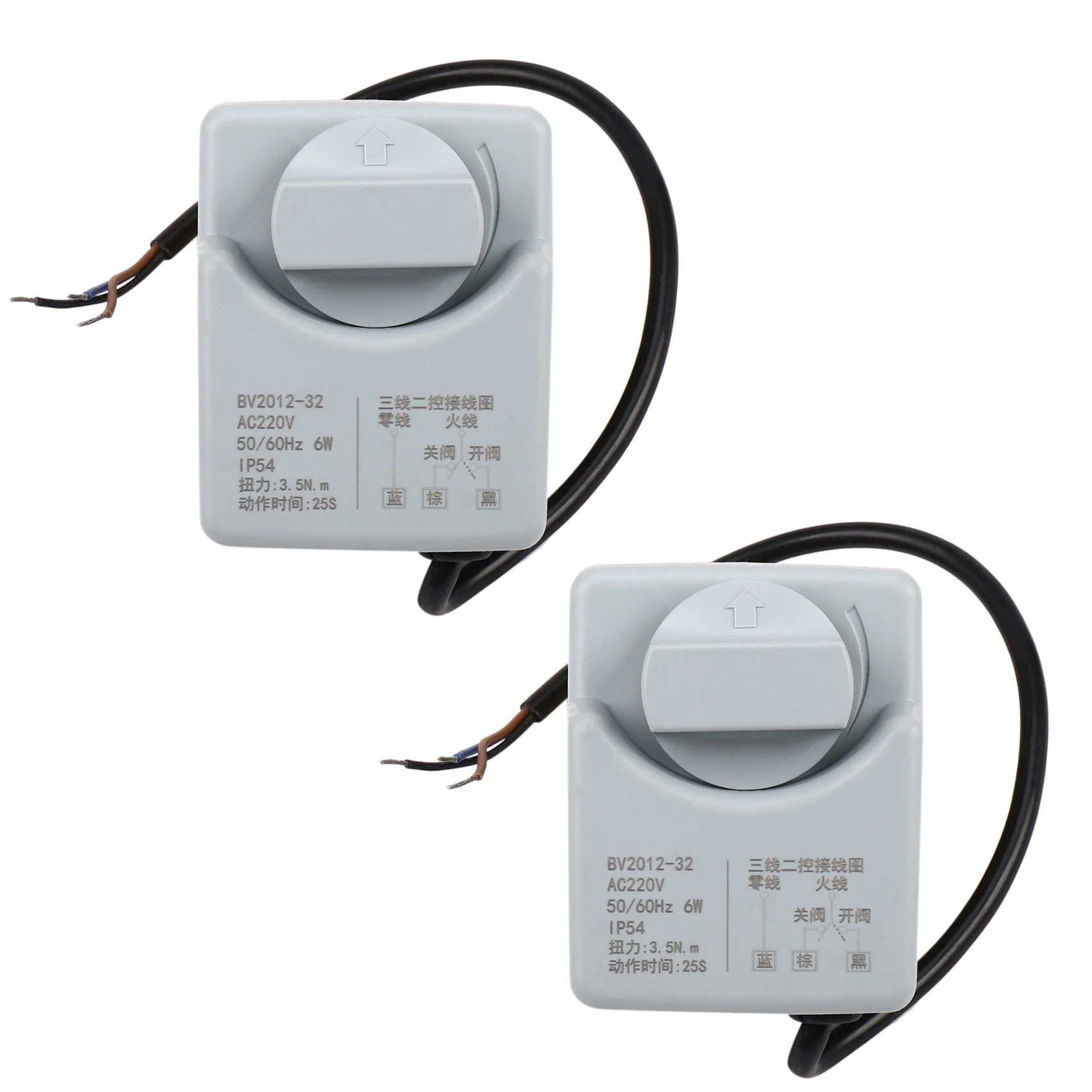 

2X Ac220V Dn20 2 Way 3 Wires Motorized Ball Valve Electric Actuator with Manual Switch