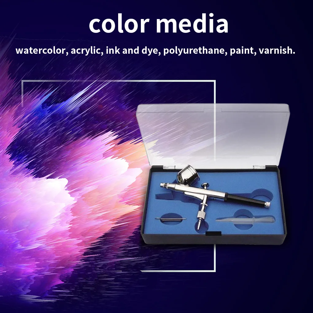

Dual-Action spray gun 0.2/0.3/0.5mm Airbrush Kit Set for Art Craft Model Body Nail New