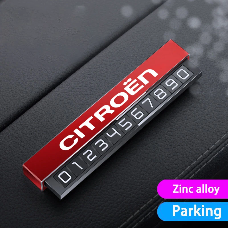 

One-Click Hid Car Temporary Parking Card Phone Number Drawer Hideable Parking Card For Citroen C1 C2 C3 C4 C5 C6 C4L DS3 DS4 DS5