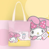 sanrio my melody series anime small fresh canvas bag one shoulder simple student bag kawaii magazine bag large capacity