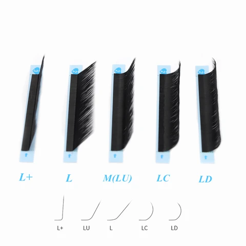 AGUUD Individual Eyelash Extensions LL+LCLDLUM Matte Black Classic L M-Shaped Real Fox Fur False Eyelashes for Eyelash Extension Makeup