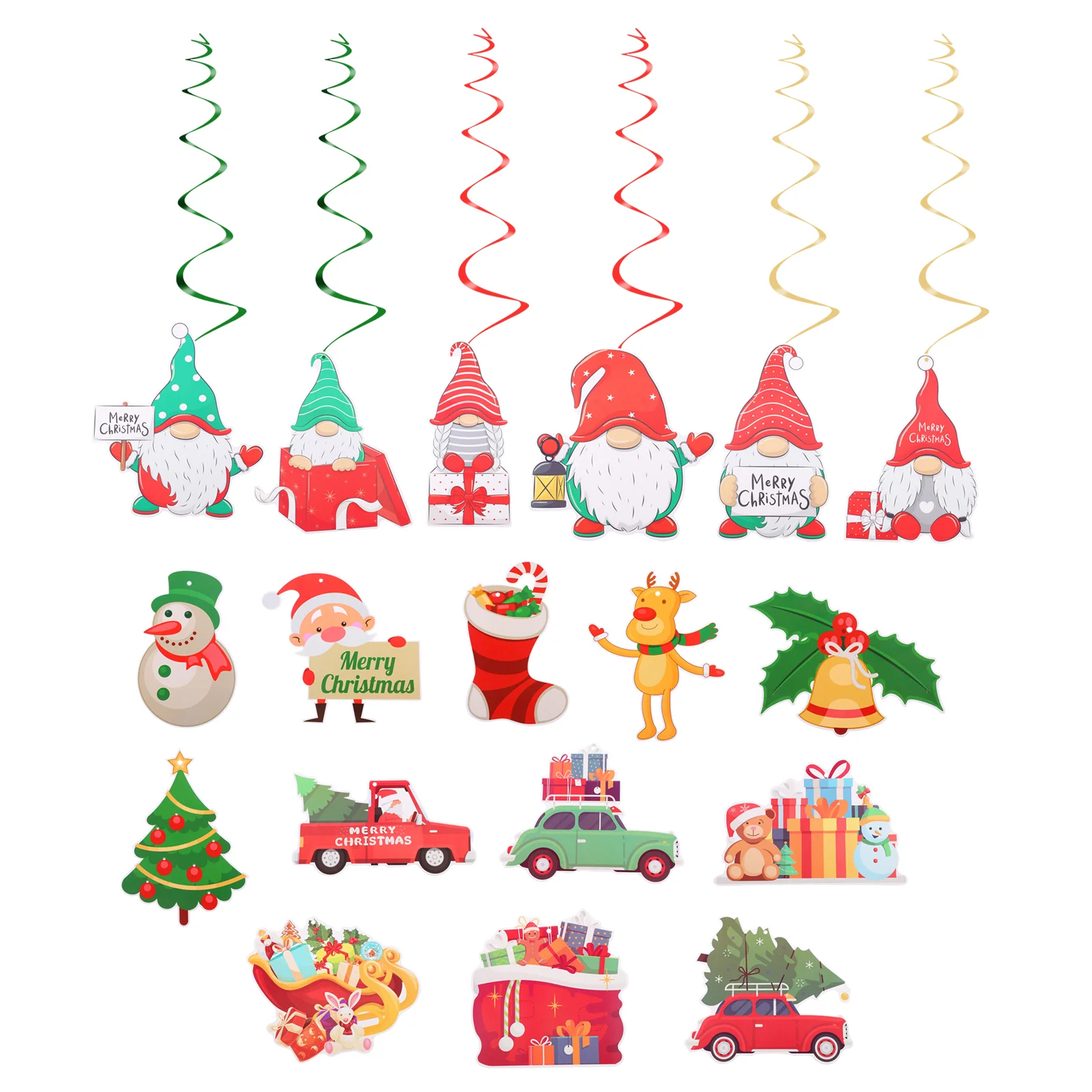 

3 Sets Christmas Paper Spiral Decor Christmas Spiral Paper Decor Spiral Decor