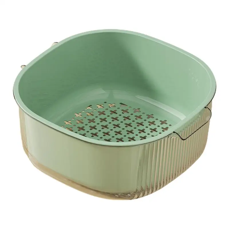 Корзина для слива фруктов и овощей корзина мытья Двухуровневая сливная раковина