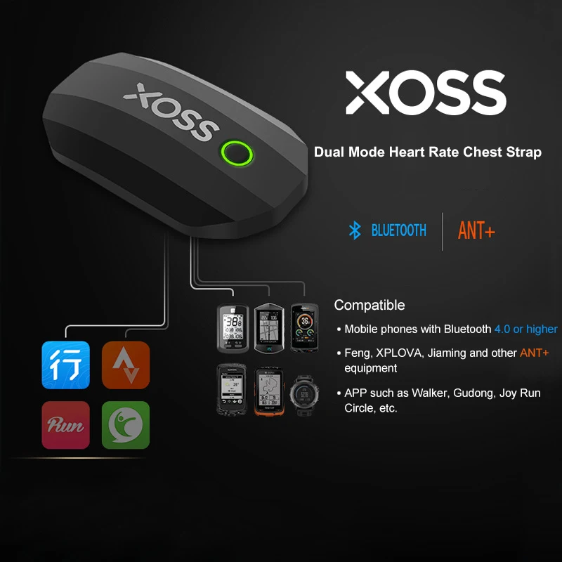 

Zoster Xoss Heart Rate Monitor Chest Strap ANT Fitness Sensor Compatible Belt Wahoo Polar Garmin Connected Outdoor Band