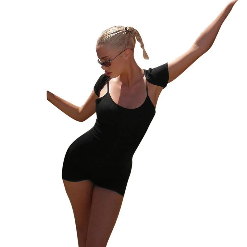 Europe Streetwear 2023 Summer Sexy Women Close-fitting Jumpsuits Joint Design T-shirt Female Spring Summer Wraps Clothes Y2K
