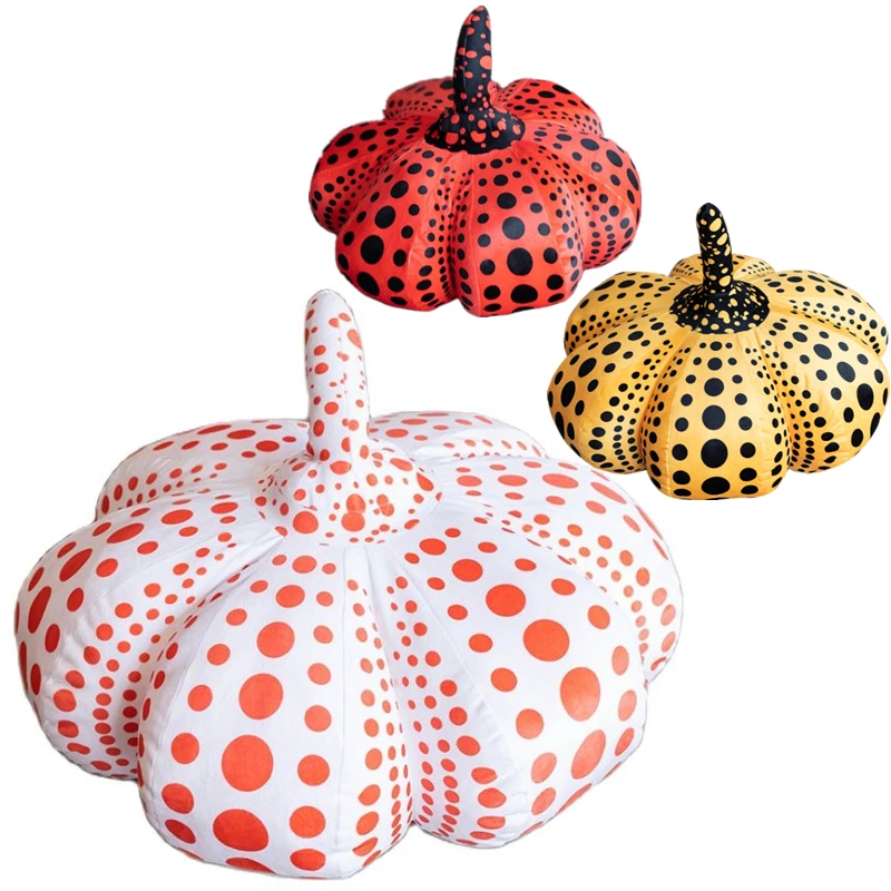 

YAYOI KUSAMA Pumpkin Plush Toy Home Decor Japanese Style Polka Dot Pattern Pumpkin Plushies Sofa Decorative Pillow Xmas Gifts