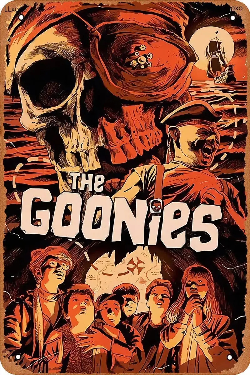 

The Goonies 1985 Horror Movie Poster Vintage Tin Sign for Home Kitchen Garage Bar Pub Man Cave Metal Plaque Poster 8x12Inches