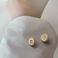 womens button sewing accesso clothing rolled edge clover metal buttons shirt buttons female clothing sleeve collar buckle 10pcs