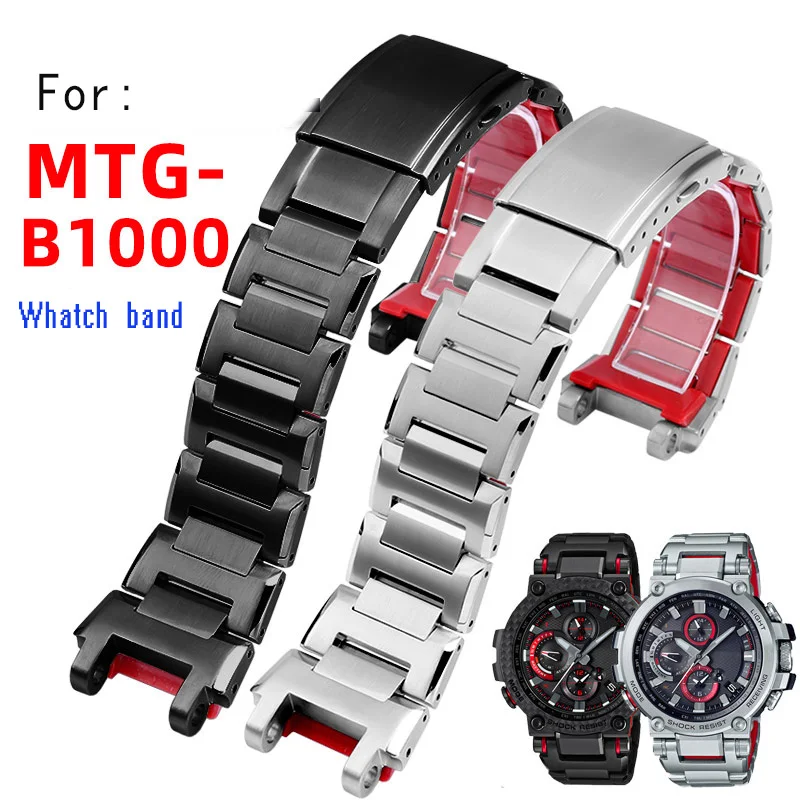 

316L Stainless Steel For MTG Watch B1000 Metal Strap Ca-sio Heart of Steel G-SHOCK MTG-B1000 Bracelet with Tools Screw Watchband