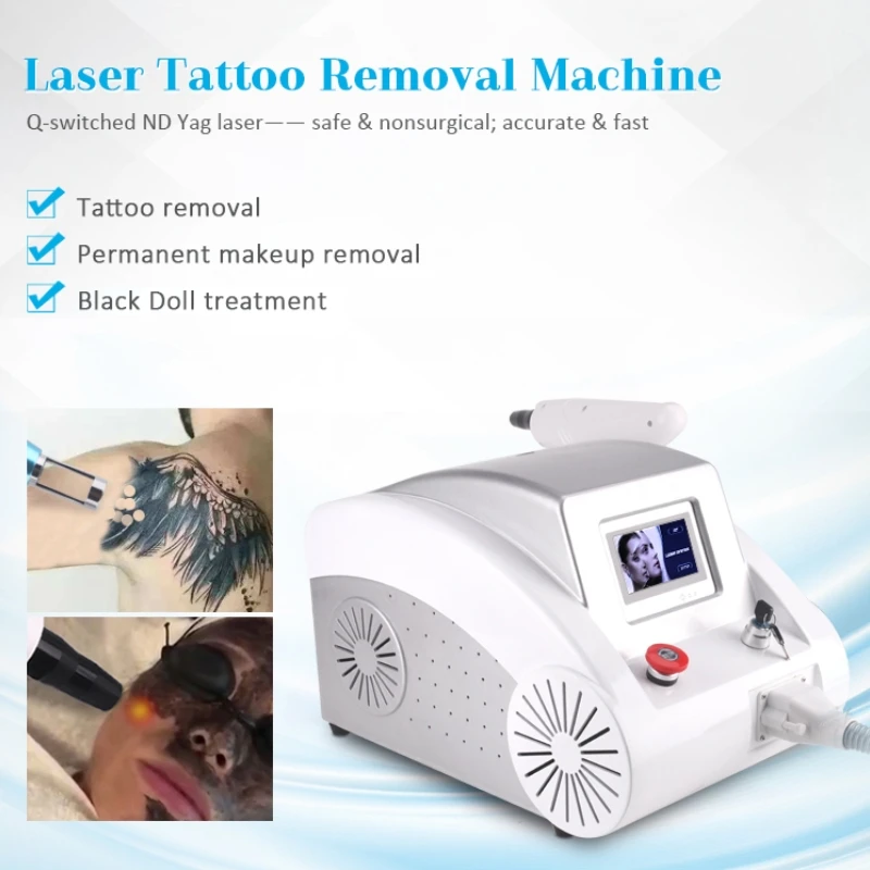 

532/1064/1320nm Portable Laser Tattoo Warts Removal Household 300W 2000mj Acne Black Doll Treatment Beauty Skin Care Machine