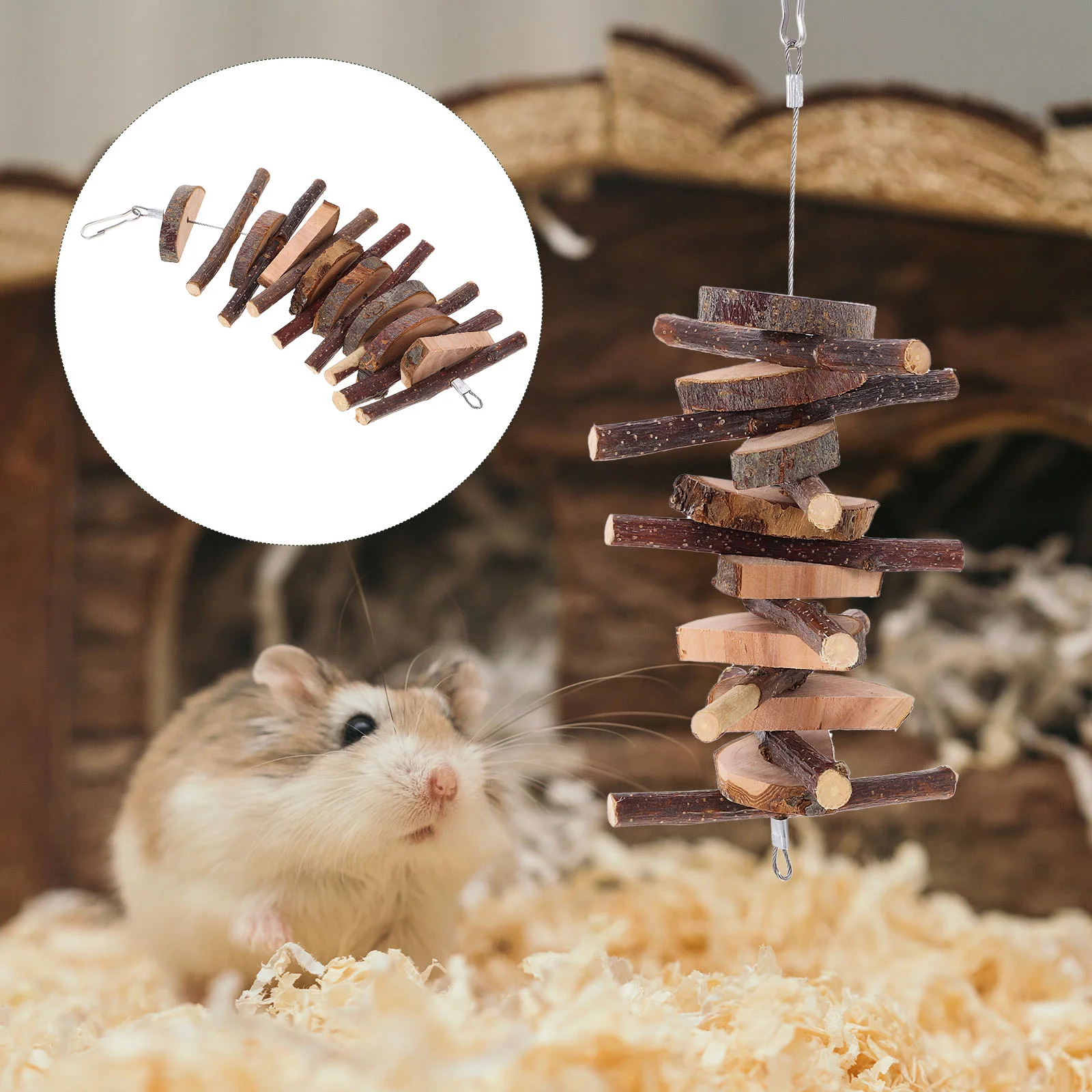 

Hamster Chew Toy Rabbit Toys For Teeth Small Pet Hanging Guinea Wooden Molar