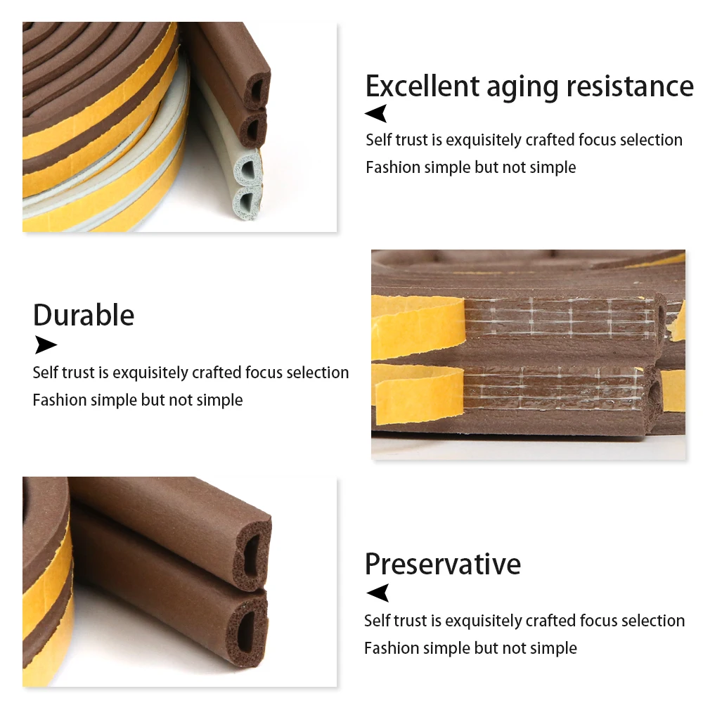 5 meters door window seals strip window gasket self adhesive weatherstrip for door house window foam soundproof collision strip free global shipping