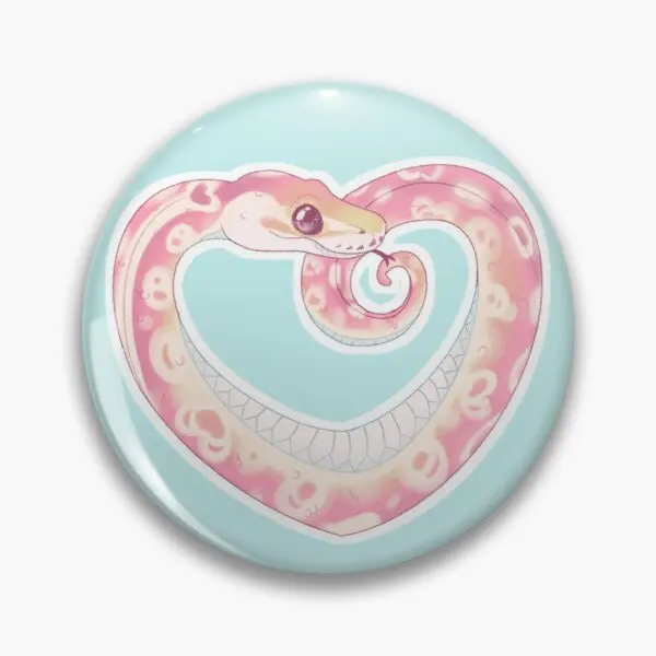 

Candy Heart Ball Python Customizable Soft Button Pin Cartoon Cute Creative Decor Women Badge Metal Lapel Pin Hat Jewelry Gift