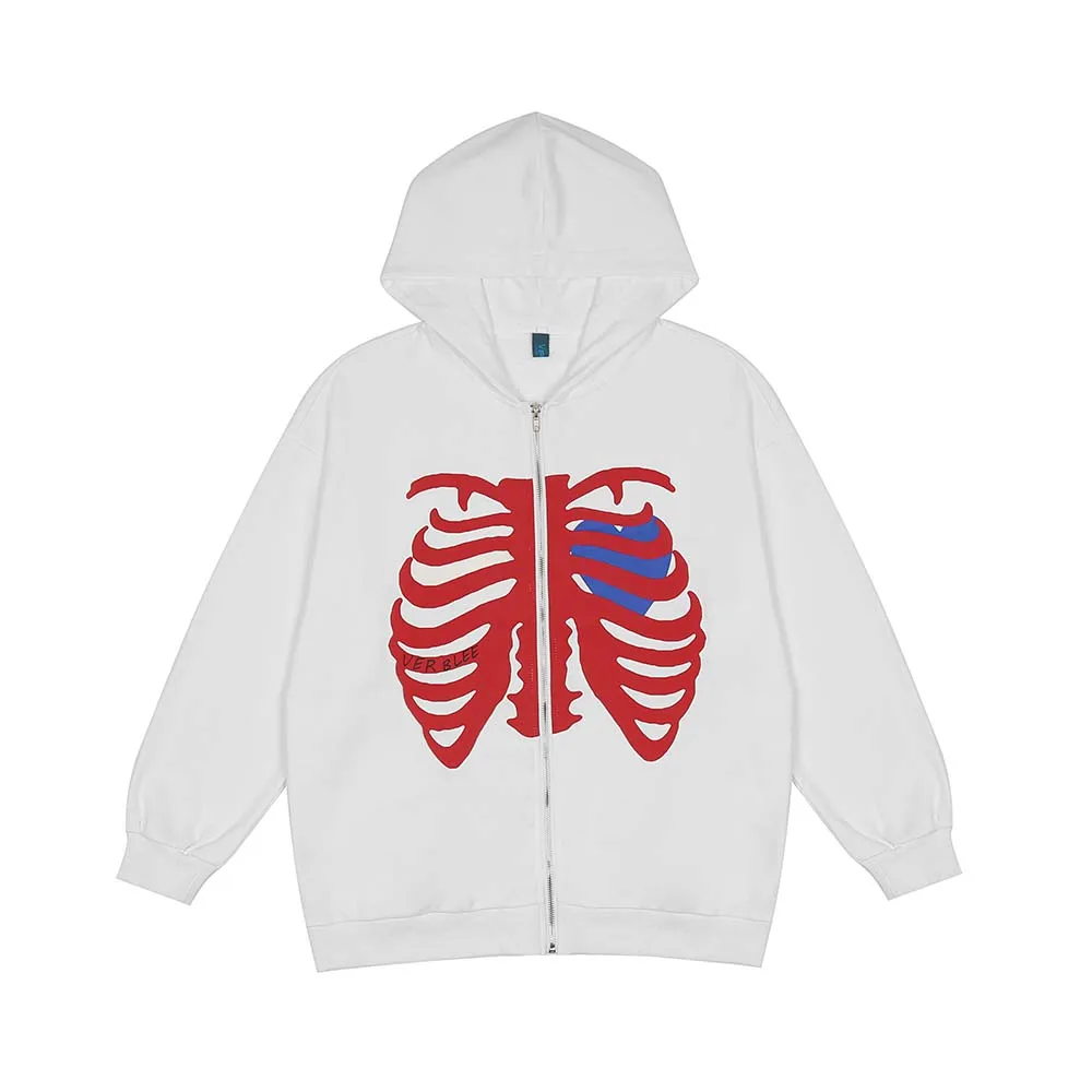 

New autumn Skeleton hoodies fashion hoodie men harajuku hoodie zip up hoodie vintage hoodie men Street wear HIP HOP Hoodies 4 or