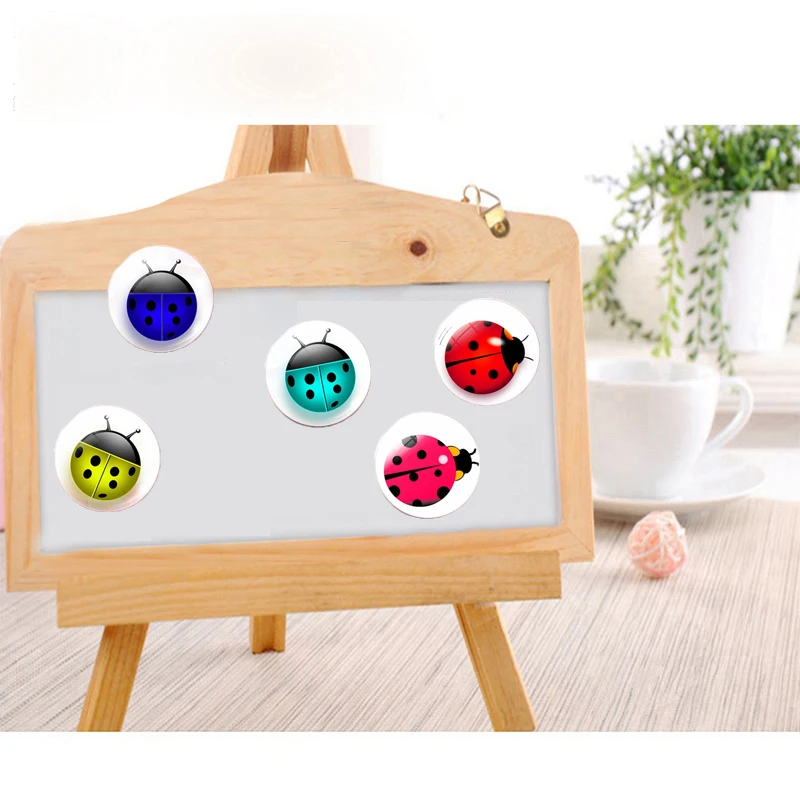 Красочная Божья коровка 30 мм магнит на холодильник детские игрушки стеклянный