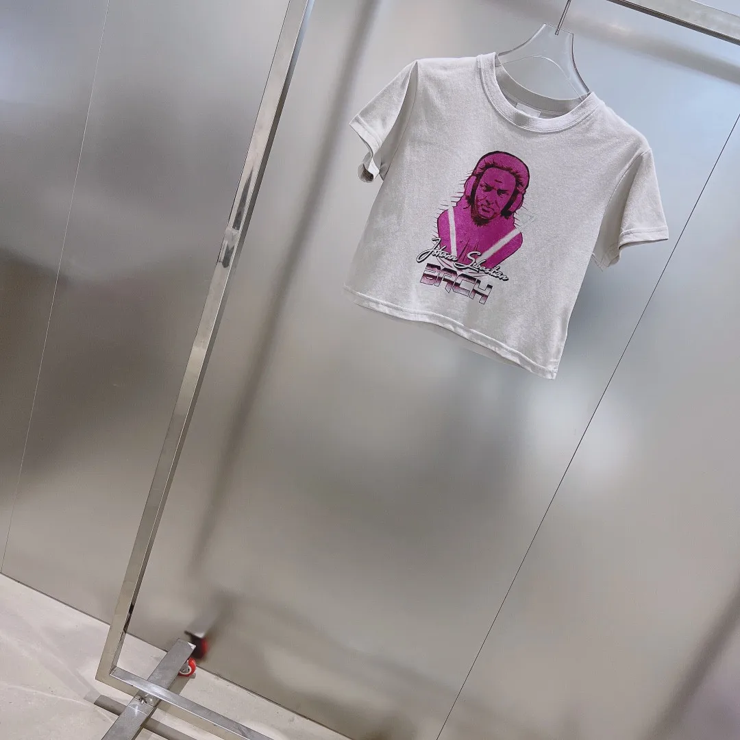 

Top Female Clothing Women T-shirt One Piece Woman Clothes Fashion Woman Blouses 2022 Portrait Letter Short Printing Crop Top