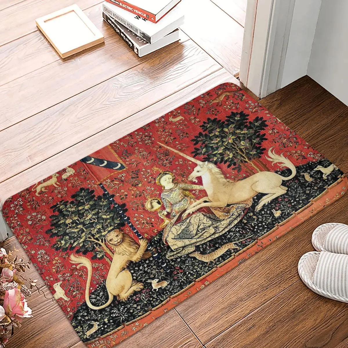 Коврики для туалета с изображением девушки и единорога Мон унзи Dsir коврики