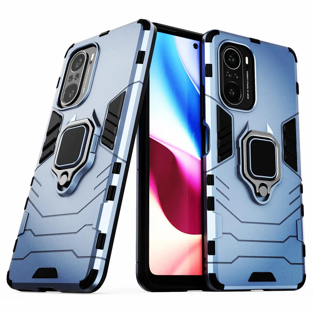 

Phone Case For Xiaomi Poco F3 Case Luxury Armor Magentic Ring Car Holder Cover 2021 Pocof3 f 3 Slim PC Phone Coque Funda PocoF3