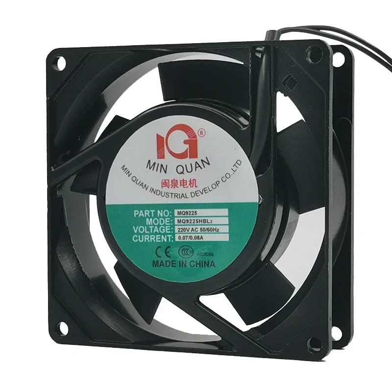 Фото Новый осевой вентилятор Minquan MQ9225HBL2 9 см 9025 220В для охлаждения корпуса 0.07А/0.08А №3