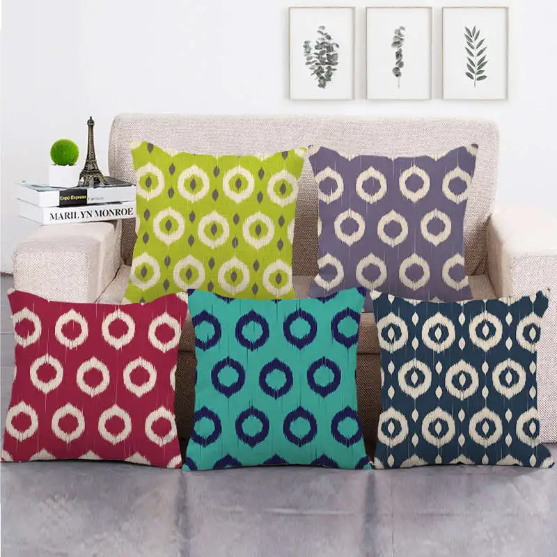 Абстрактный геометр декоративные подушки искусство роспись хлопковая льняная