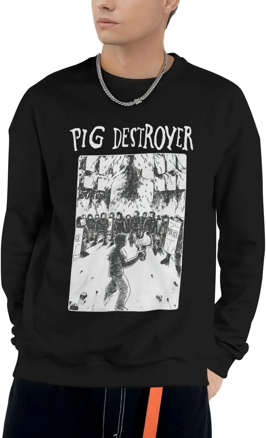 VVEDIK Pig Destroyer толстовка мужские с длинным рукавом и круглым вырезом модные
