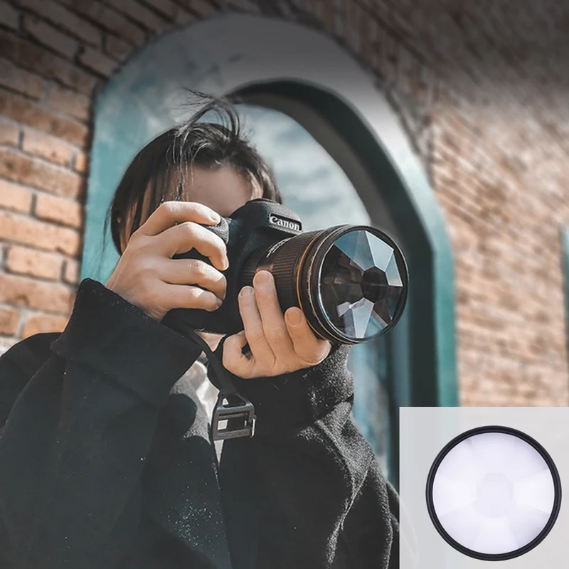 

Camera Glass Filter 77mm Colorful Kaleidoscope Prism for photo Variable Number of Shooting Objects Gourmet Effect DSLR Accessory