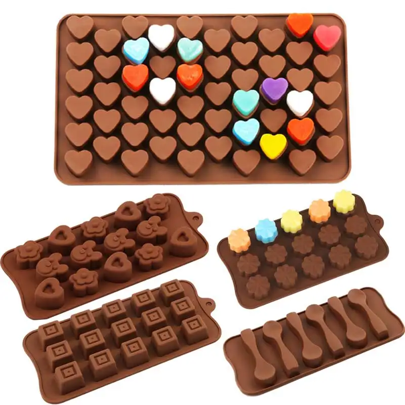 

Silicone Mold Chocolate Ice Cube Tray Cake Candy Brownie Topper Gummy Fat Bombs Cookie Mould Ice Cube Tray Candle for Baking