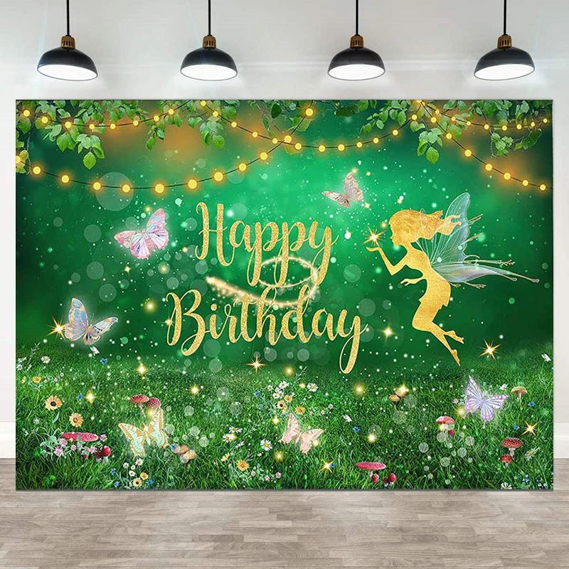 Фон для фотосъемки с изображением бабочки роушм Зачарованного леса страны чудес