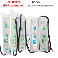 Waterproof IP67 LED Light Power Supply DC 12V 24V 20W/30W/36W/45W/50W/150W Lamp Tape Driver adapter for 5050 2835 3528 LED Strip