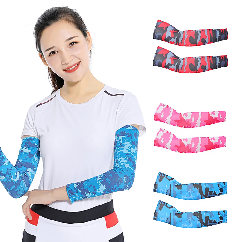 

1 Pair Unisex Cooling Arm Sleeves Cover Sports Running UV Sun Protection Outdoor Men Fishing Cycling Sleeves For Hide Tattoos