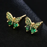 exquisite mini zircon butterfly stud earrings for woman romantic gifts jewelry