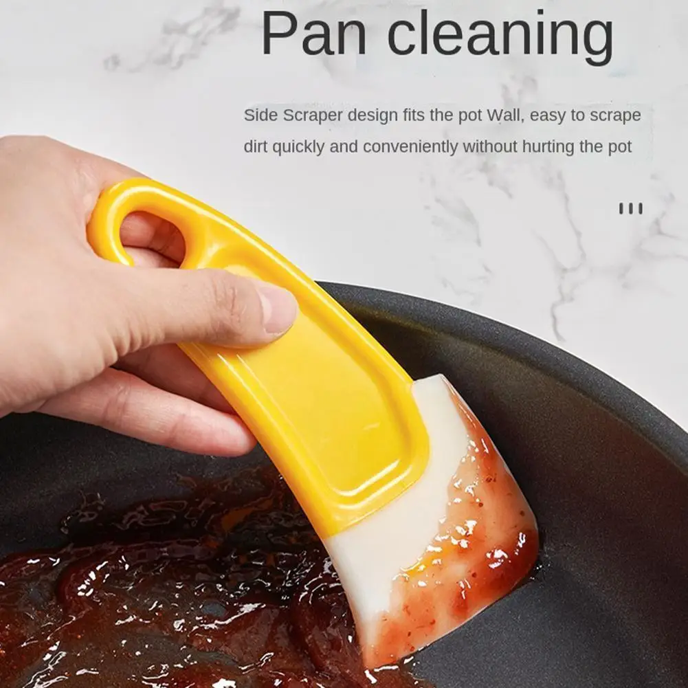 

Kitchen Silicone Scraper Cleaning Spatula Oily Scraper Artifact Rice Rice Brush Cooker Cleaning Pot Washing Grain M2T2