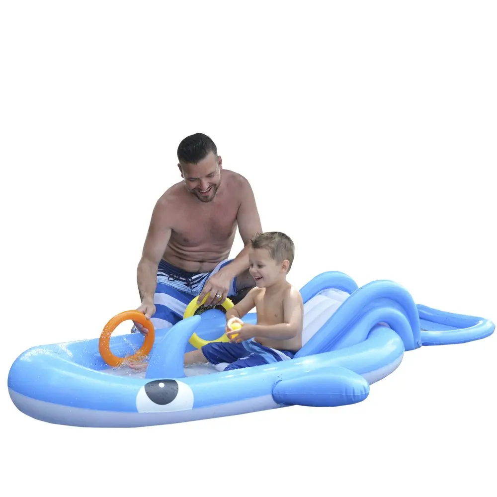

6.75ft Inflatable Childrens Whale Shaped Interactive Pool