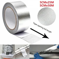 1 roll aluminum foil heat shield wrap tape 5cm25m5cm50m auto exhaust pipe heat shield wrap tape high temperature resistance