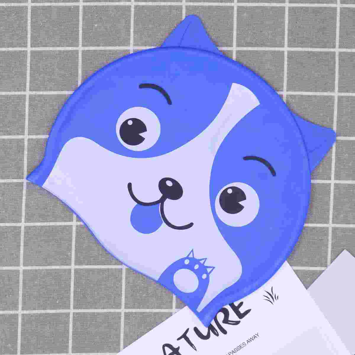 

2 Pcs Swim Hats Shower Caps Kids Dog Swimming Cartoon Waterproof Animal Silicone Animals