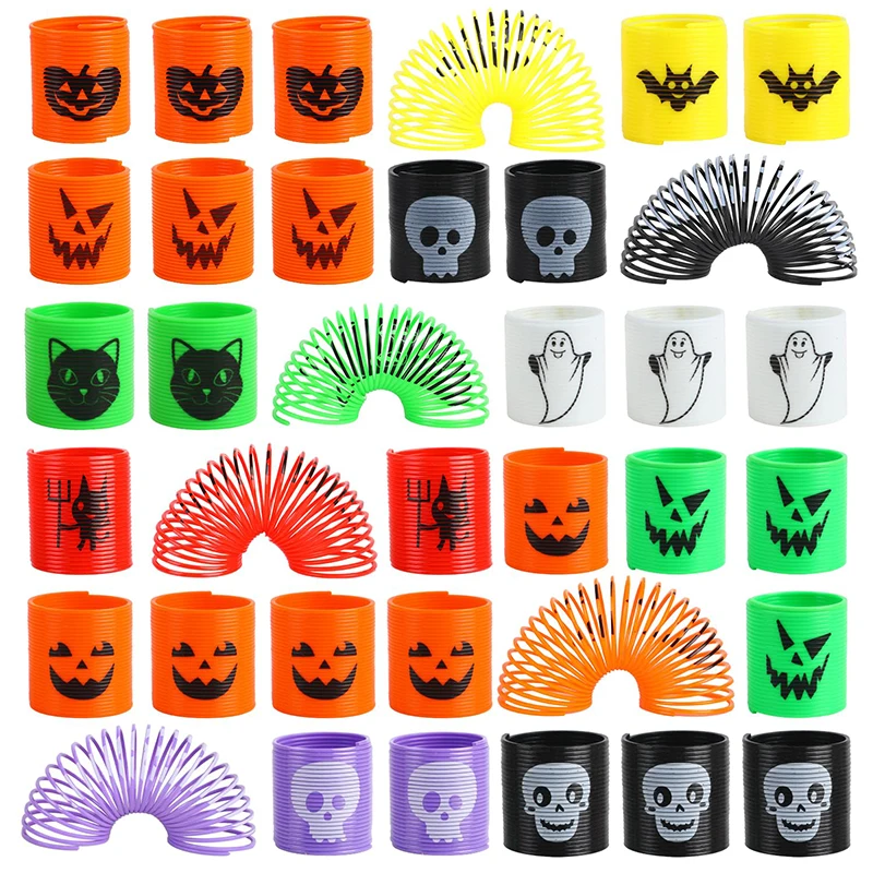 

12pcs Halloween Magic Coil Springs Toys Halloween Party Favors Child Trick or Treat Kid Gifts Goodie Bag Filler