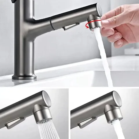 Многофункциональный выдвижной смеситель для раковины в ванной комнате, смеситель для горячей и холодной воды, латунные смесители для раковин с одной ручкой и водопроводным трубом 60 см