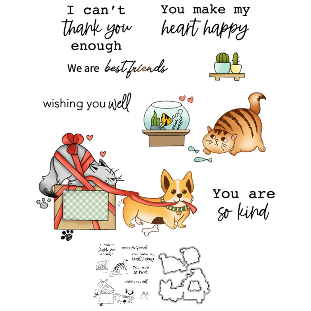 Металлические штампы для домашних животных собак и кошек прозрачный штамп