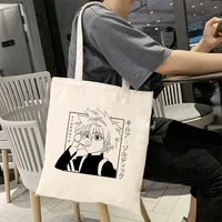 women shoulder bags print hunter x hunter kurapika anime canvas bag shopper bag cartoon letter large capacity punk vintage
