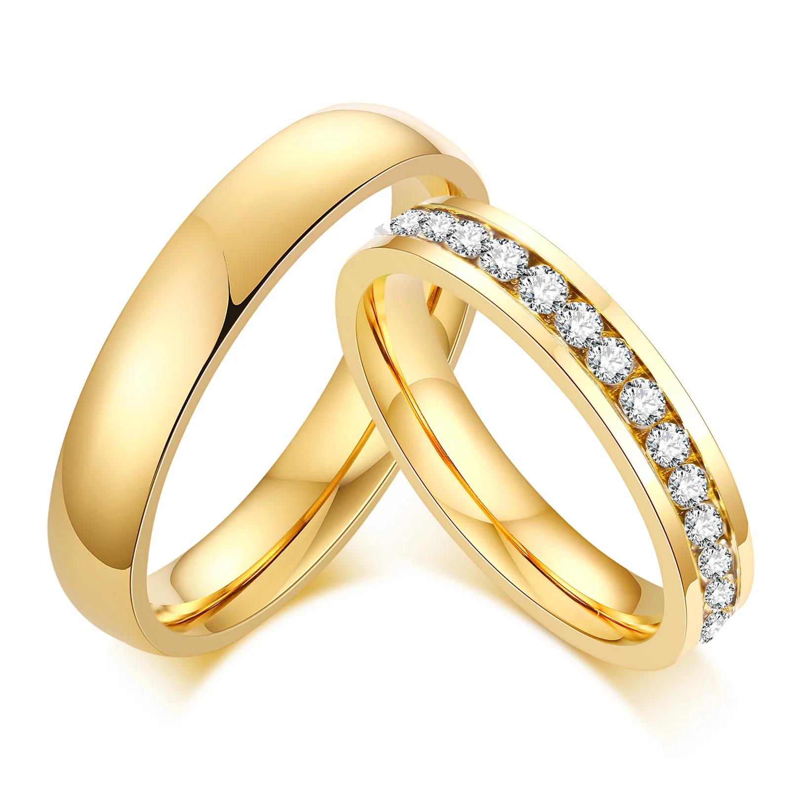 

Titanium Steel Ring Gold Color Fashion Ring For Men Simple Gift