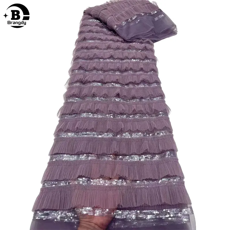 Кружевная ткань с блестками 2024 Высококачественная нигерийская французская