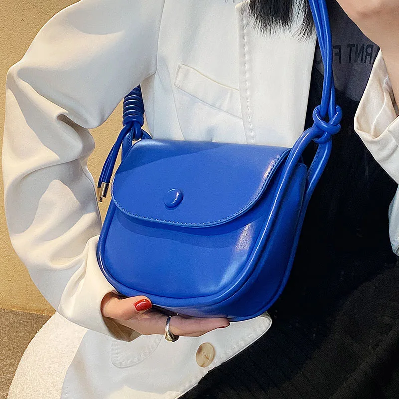 

2022 Spring Trendy Saddle Bag PU Leather Women's Designer Handbag Luxury Brand Underarm Shoulder Crossbody Bags Kawaii Cute Tote