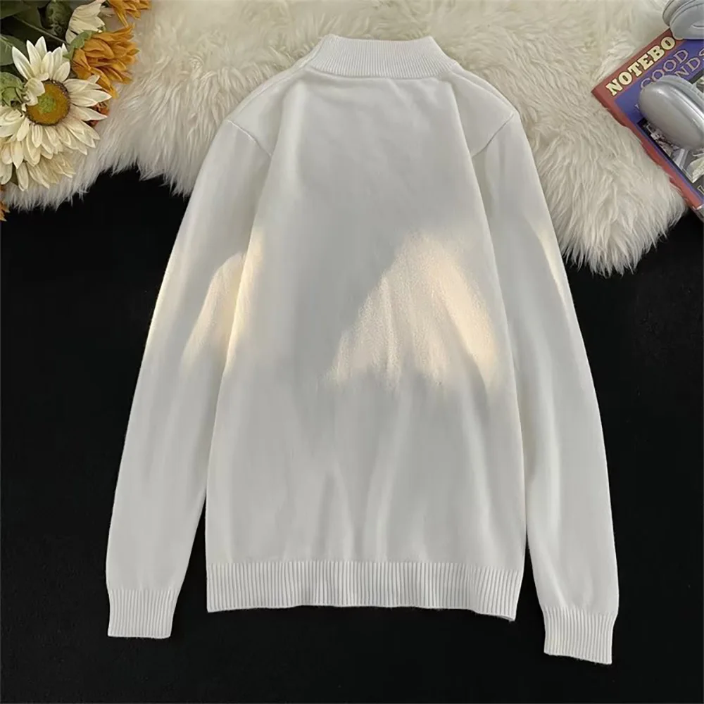 Осенне-зимний свитер с высоким воротником для мужчин однотонная универсальная