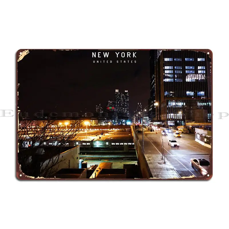 

New York Metal Sign Club Bar Wall Decor Living Room Designs Vintage Tin Sign Poster