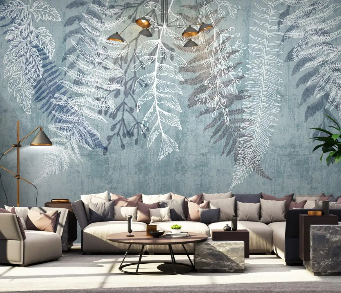 

Custom papel mural nordic tropical plant leaves wallpapers for living room bedroom TV background 3D wall paper home improvement