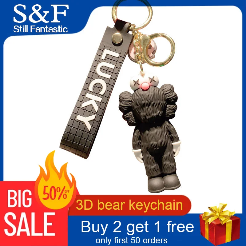 

Cool bear keychain llaveros para mujer silicone llavero hombre key chain chaveiro gadgets men cute bag accessories keyrings
