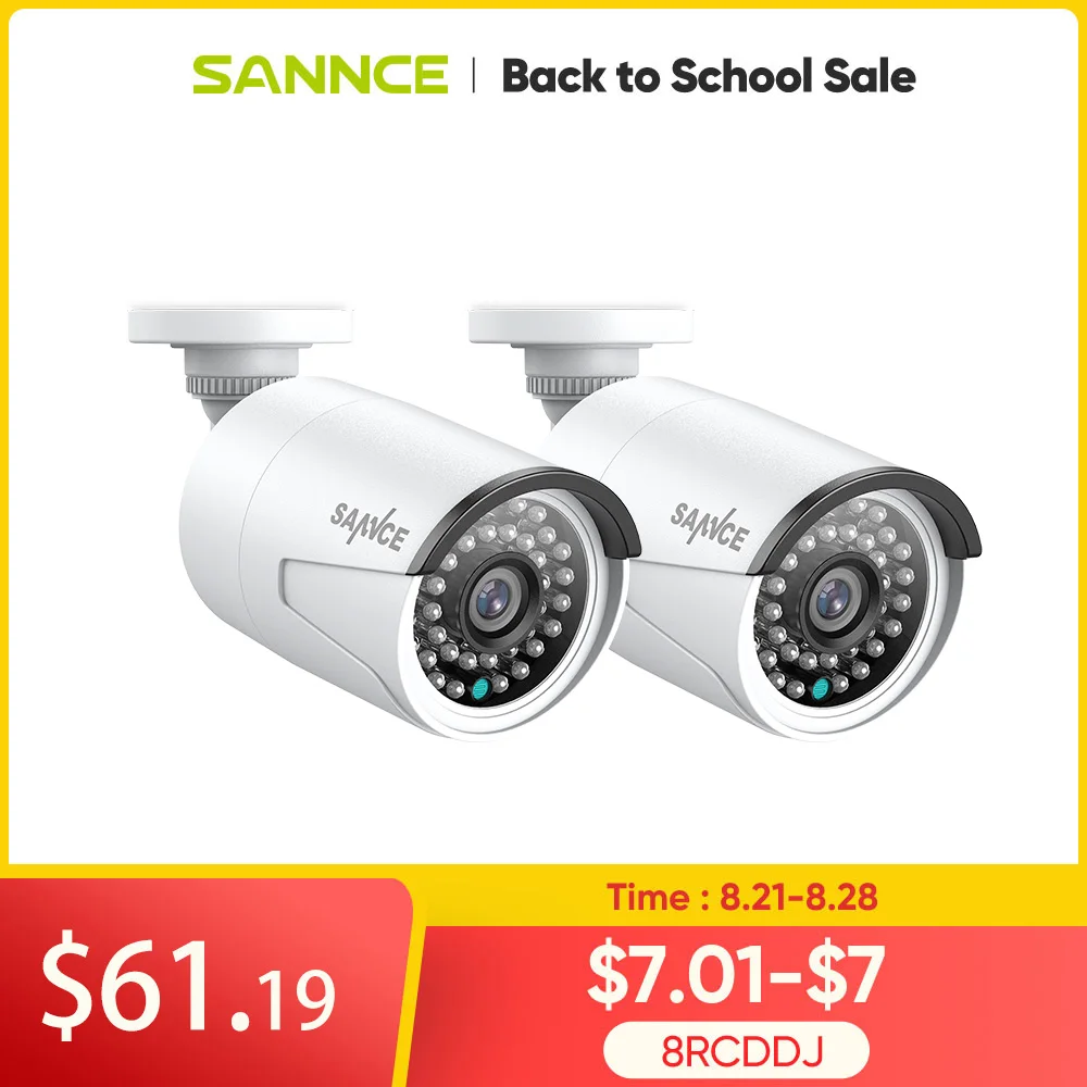 SANNCE 2PCS Ultra HD 5MP POE Camera Outdoor Indoor Weatherpr