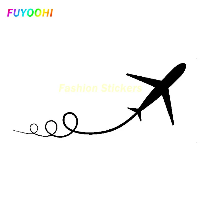 

FUYOOHI Exterior/Protection Fashion Stickers Interesting Exquisite Bending Roll of Sentiment Plane Vinyl Car Sticker Decal